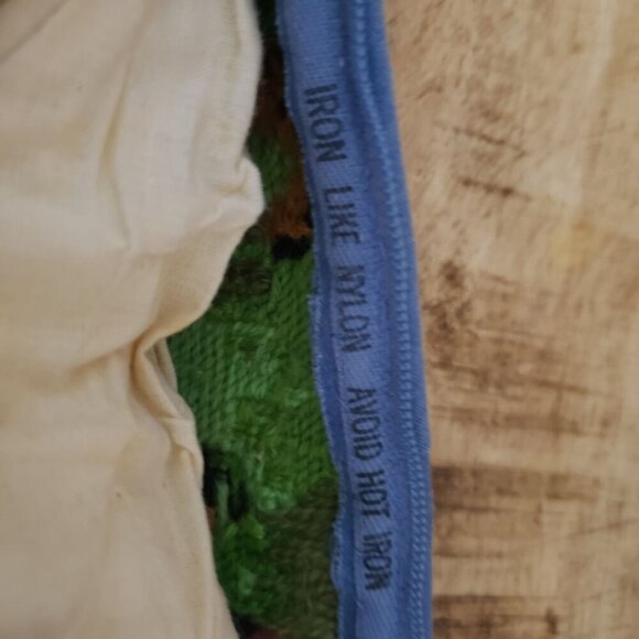 Vintage Hand-Stitched Needlepoint Pillow Tiger Cubs Tulip Flowers Cottagecore - Picture 11 of 13